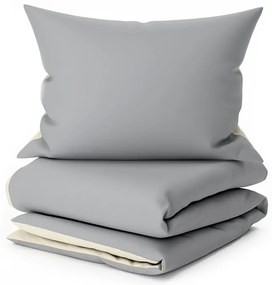 Pamut ágynemű MONOCHROMATIC krémszürke Ágyneműhuzat mérete: 70 x 90 cm | 140 x 200 cm