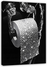 Fürdőszoba Vászonkép Wc Ezüst Fekete Modern Vászonkép 40x30