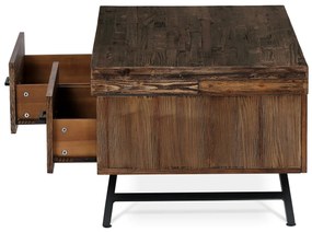 Tömör fenyőfa dohányzóasztal, 120 x 60 x 48 cm