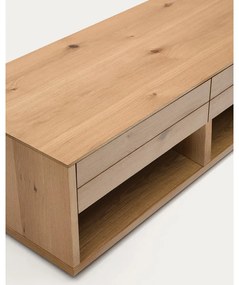 Natúr színű dohányzóasztal tölgyfa dekorral 60x140 cm Alguema – Kave Home