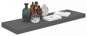 magasfényű szürke MDF lebegő fali polc 80 x 23,5 x 3,8 cm