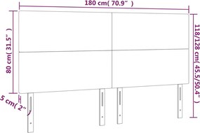 fekete műbőr fejtámla 180x5x118/128 cm