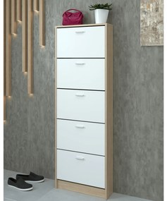Cipőtároló (cipősszekrény) Mobby  15 (szonoma tölgy + fehér). 1065339