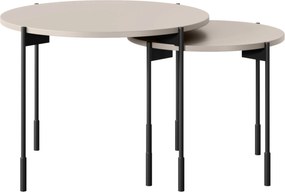 Sonatia dohányzóasztal 60 cm kerek fém lábakkal - kasmír