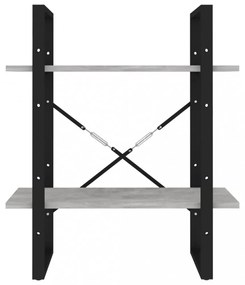 kétszintes betonszürke szerelt fa könyvszekrény 60 x 30 x 70 cm
