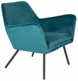 Bon lounge fotel, kék bársony