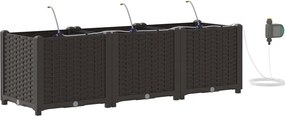vidaXL Kerti cserép 3 pcs Barna Acél