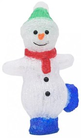 LED-es akril karácsonyi hóemberfigura bel- és és kültérre 30 cm