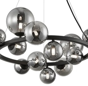 Csillár zsinóron MILA 14xG9/9W/230V fekete/szürke