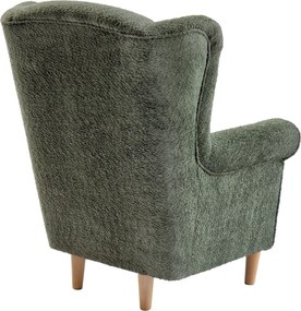 Füles fotel, zöld szövet Coral, CHARLOT