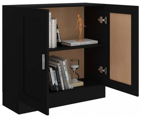 fekete szerelt fa könyvszekrény 82,5 x 30,5 x 80 cm