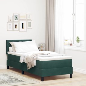Boxspringágy Matraccal Sötét Zöld 80x200 cm Bársonyos
