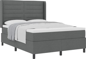 vidaXL Boxrugós ágy matracmal Sötétszürke 140 x 190 cm szövet
