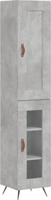 vidaXL betonszürke szerelt fa magasszekrény 34,5x34x180 cm