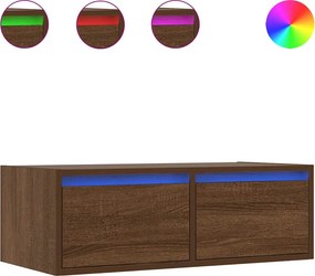 vidaXL TV szekrény LED világítással barna tölgyfa 75x35,5x25 cm