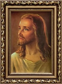 Vászonkép 19x14 Jézus Krisztus Arany Díszített Fa Keret