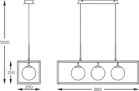 Zuma Line PIRO MD3115-3-3BT Süllyesztett mennyezeti lámpa 3x3,5W/G9|1x33W/LED 2700K-6000K 3800lm IP20