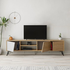 TV asztal/szekrény Fred (tölgy + fehér). 1073476