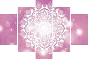 Egy mandala képe rózsaszín háttérrel (150x105 cm)