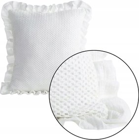 Pamut Párnahuzat Fodros 45x45 cm dekoratív Fehér