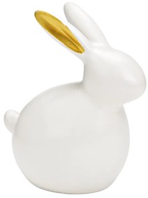 Kerámia nyuszi GILDED BUNNY 14 cm fehér