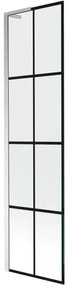 Mexen Next L, 1 szĂĄrnyas kĂĄdparavĂĄn 50 x 150 cm, 6mm ĂĄtlĂĄtszĂł ĂŒveg-fekete mintĂĄs, krĂłm profil, 895-050-000-03-77-01