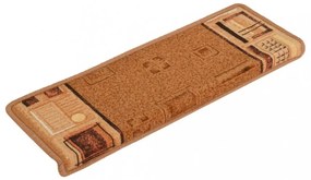 15 db bézs öntapadó lépcsőszőnyeg 65x21x4 cm