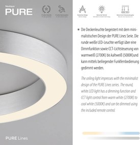 Paul Neuhaus modern mennyezeti lámpa pure lines round acél pln6310-95