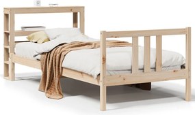 vidaXL tömör fenyőfa ágykeret fejtámlával 75 x 190 cm