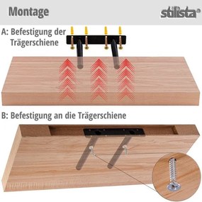 STILISTA Fali polc Volato 50 cm világos rusztikus fa