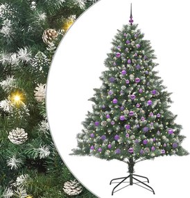 vidaXL Mű karácsonyfa 300 LED-del Zöld 210 cm PVC és Műanyag és Acél