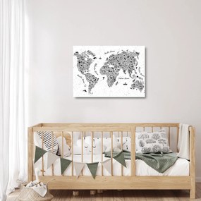 Kép - Piktogramok térképe (üvegen) (70x50 cm)
