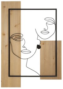 Fali panel vas és fa homlokzattal 63x2x90cm