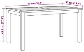 Dohányzóasztal Barna 90 x 50 x 45.5 cm Tömör tíkfa