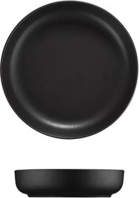 Tányérkészlet porcelán, matt fekete, 24 darabos