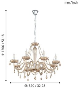 Eglo 39093 - Csillár BASILANO 8xE14/40W/230V