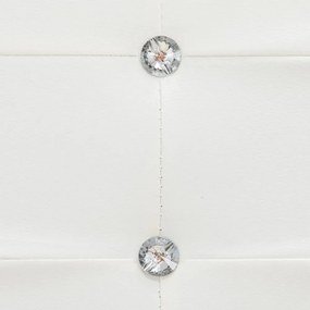 Fehér műbőr ágykeret 180 x 200 cm