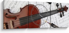 Kép - Hangszerek (órával) (90x30 cm)