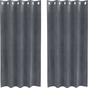 vidaXL Sötétítő függönyök 2 pcs Világosszürke 140 x 175 cm Bársony