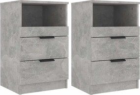 vidaXL 2 db betonszürke szerelt fa éjjeliszekrény