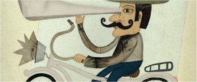 Csillagász kerékpáron (120x50 cm)