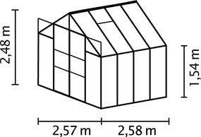 üvegház VITAVIA URANUS 6700 tiszta üveg 3 mm zöld színű LG1040