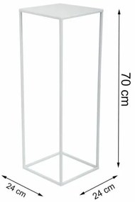 Virágállvány 70x24 cm, fehér