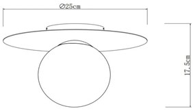 Lucide 79187/01/02 - Mennyezeti lámpa TRICIA 1xE27/15W/230V átm. 25 cm arany