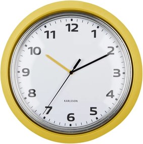 Karlsson 6006YE design falióra, sárga, átmérő 34cm
