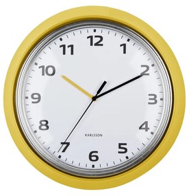 Karlsson 6006YE design falióra, sárga, átmérő 34cm