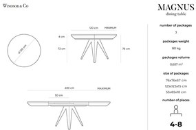Magnus bővíthető étkezőasztal fekete fémlábakkal, ø 120 cm - Windsor &amp; Co Sofas