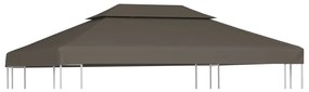 tópszínű kétszintes pavilon tetőponyva 310 g/m² 4 x 3 m