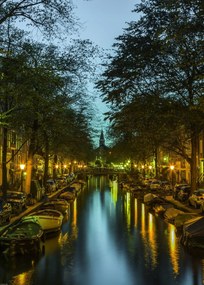 Poszter 50x70cm Csatorna Amszterdam városon át 2, Assaf Frank