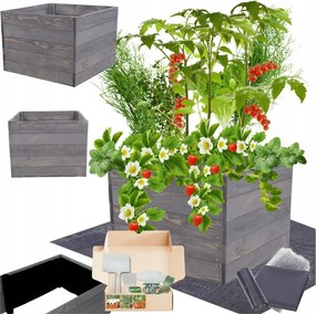 Magasított ágyás zöldséges láda impregnáló kaspó 45x90x60